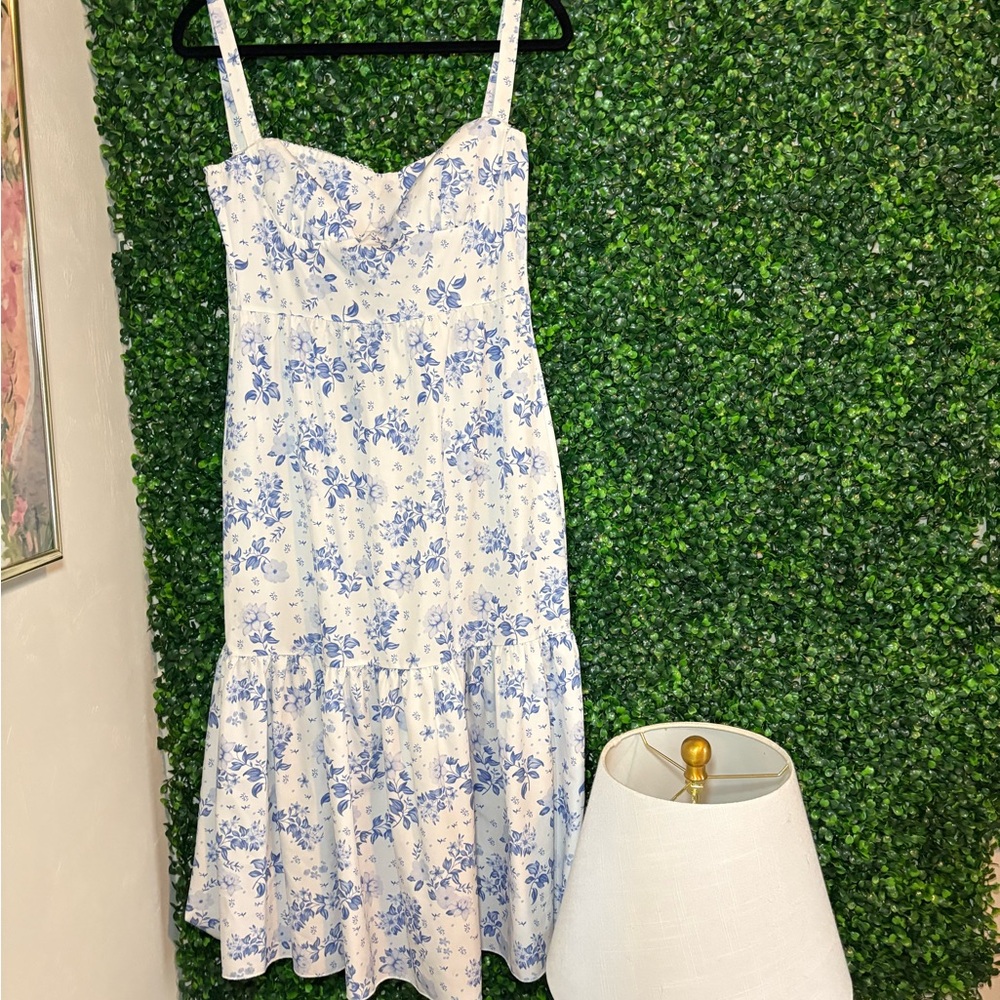 Floral Blue and White Women's Dress